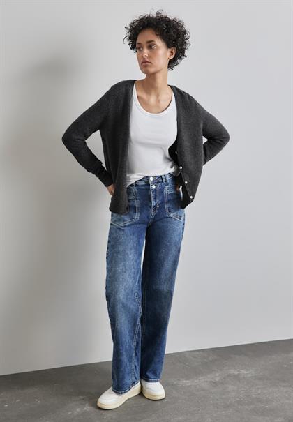 Kurzer Cardigan gravel grey mel.