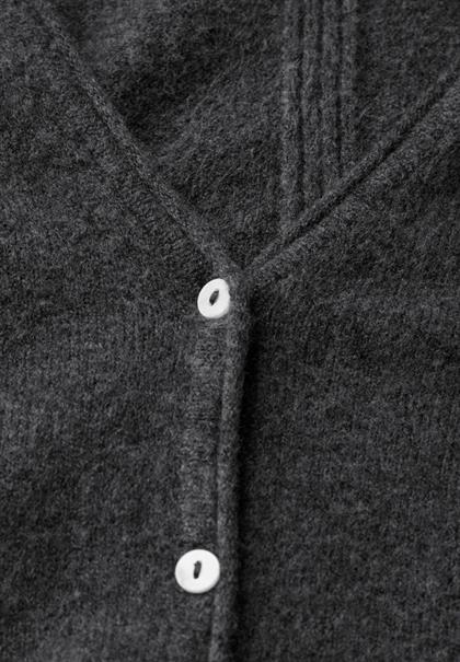 Kurzer Cardigan gravel grey mel.