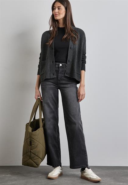 Kurzer Cardigan gravel grey mel.