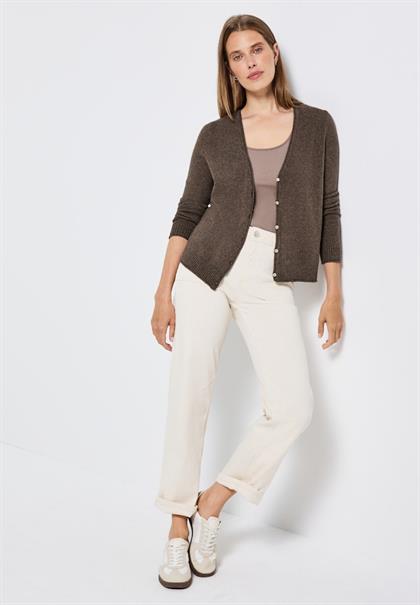 Kurzer Cardigan nomad brown mel.