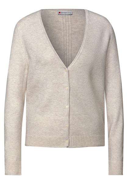Kurzer Cardigan tusk cream mel.