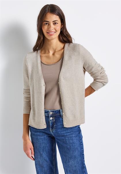 Kurzer Cardigan tusk cream mel.