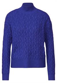 Kurzer Strickpullover force blue