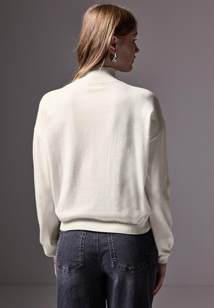 Kurzer Strickpullover lucid white