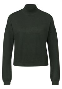 Kurzer Strickpullover oil green