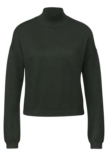 Kurzer Strickpullover oil green