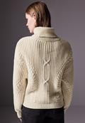 Kurzer Strukturpullover soft beige