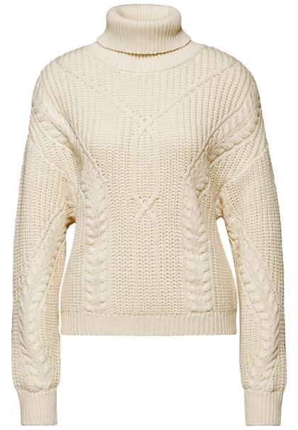 Kurzer Strukturpullover soft beige