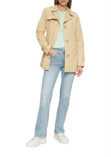 Kurzer Trench mit Gürtel brown