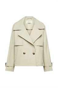 Kurzer zweireihiger Trenchcoat dusty green