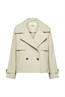 Kurzer zweireihiger Trenchcoat dusty green