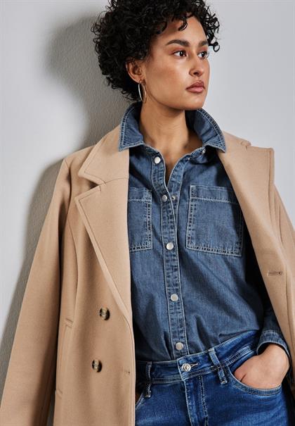 Kurzes Jeanshemd medium blue clean