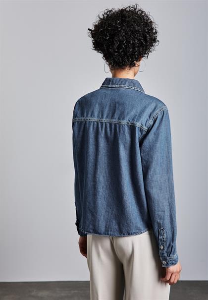 Kurzes Jeanshemd medium blue clean