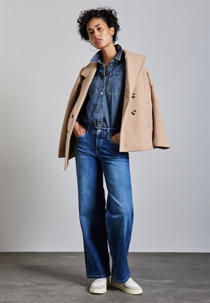 Kurzes Jeanshemd medium blue clean