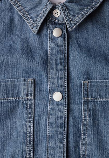 Kurzes Jeanshemd medium blue clean