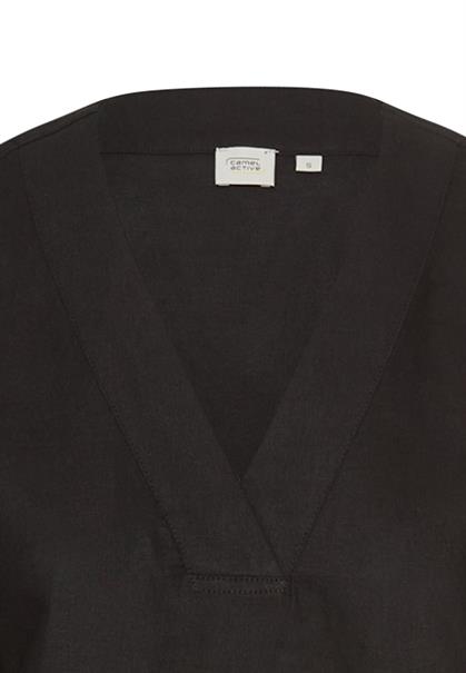 Kurzes Sommerkleid mit V-Ausschnitt caviar