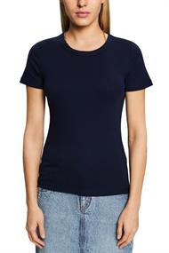 Kurzärmliges Baumwoll-T-Shirt navy