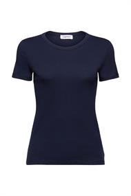 Kurzärmliges Baumwoll-T-Shirt navy