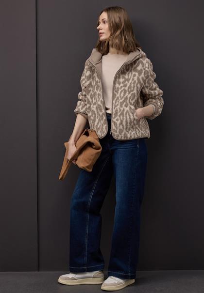 Kuschelige Hoodie Jacke light terra mocha