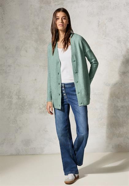 Kuscheliger Cardigan iced salvia green melange