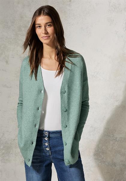 Kuscheliger Cardigan iced salvia green melange