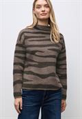 Kuscheliger Jacquard Sweater silk brown