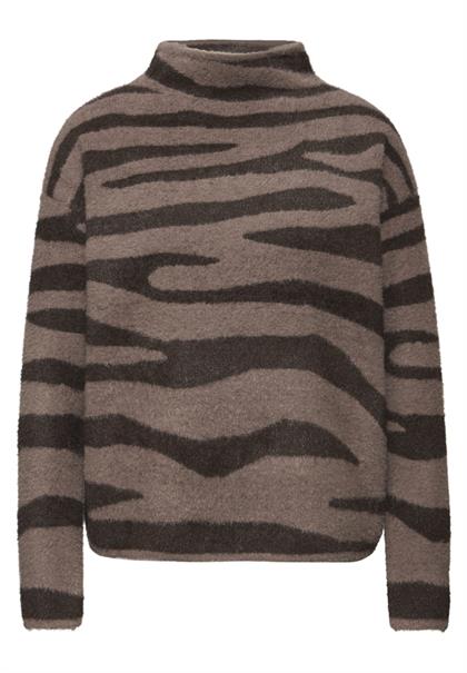 Kuscheliger Jacquard Sweater silk brown