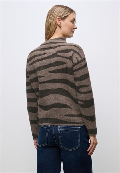Kuscheliger Jacquard Sweater silk brown