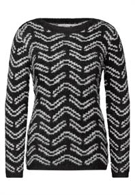 Kuscheliger Jaquard Pullover black