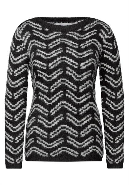 Kuscheliger Jaquard Pullover black