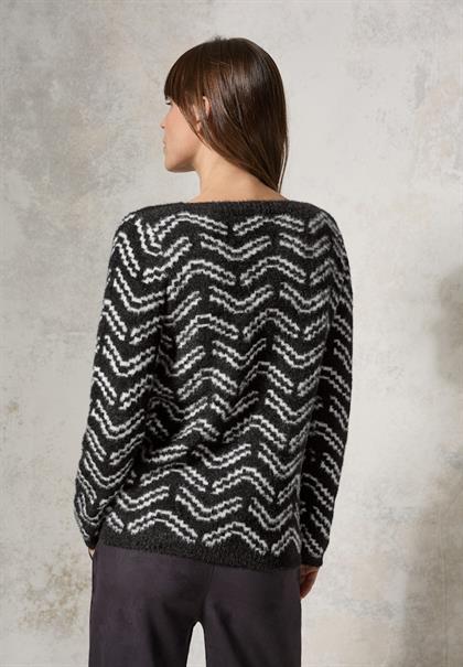 Kuscheliger Jaquard Pullover black