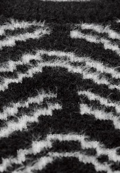 Kuscheliger Jaquard Pullover black