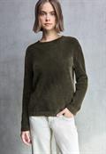 Kuscheliger Rundhalspullover hollow green