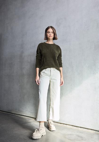 Kuscheliger Rundhalspullover hollow green