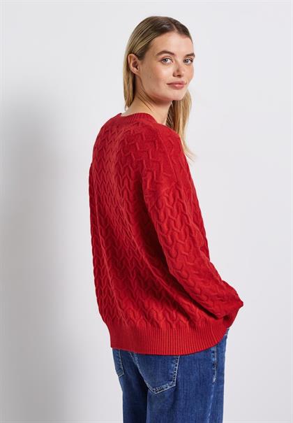 Kuscheliger Strukturpullover racing red
