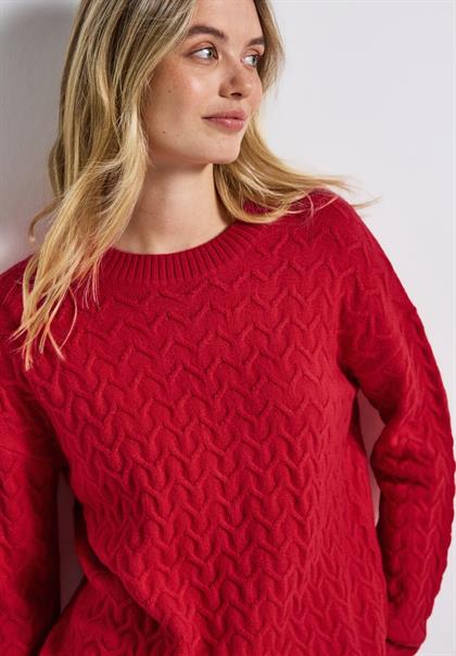 Kuscheliger Strukturpullover racing red