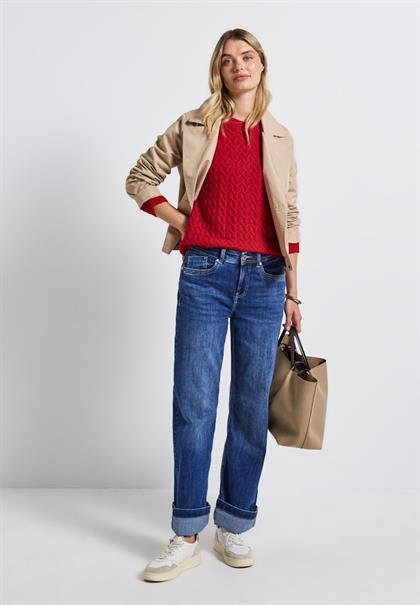 Kuscheliger Strukturpullover racing red