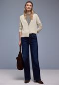 Kuscheliger V-Neck Cardigan cotton beige mel.