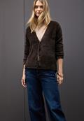 Kuscheliger V-Neck Cardigan deep roast brown