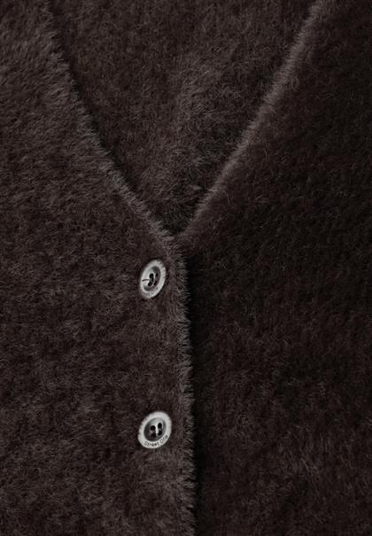 Kuscheliger V-Neck Cardigan deep roast brown