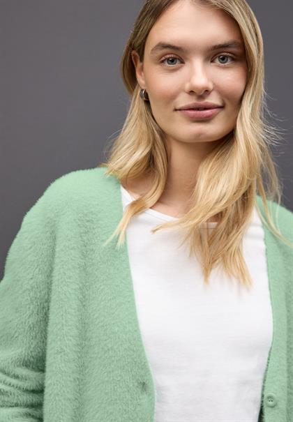 Kuscheliger V-Neck Cardigan serene green