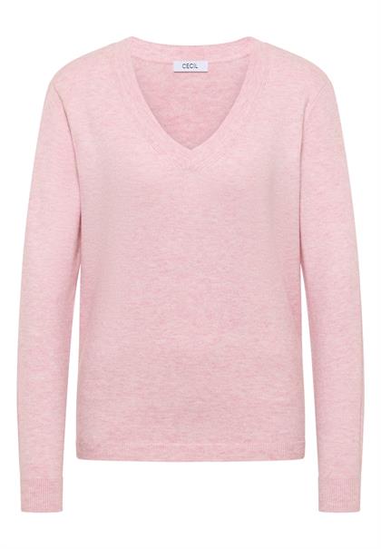 Kuscheliger V-Neck Pullover blossom glow melange