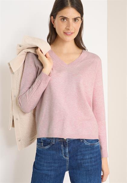 Kuscheliger V-Neck Pullover blossom glow melange