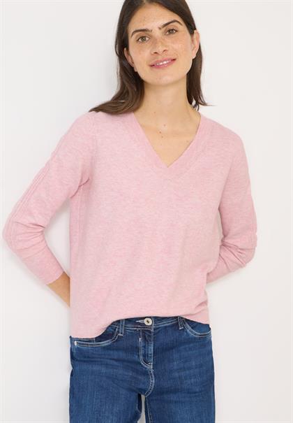 Kuscheliger V-Neck Pullover blossom glow melange