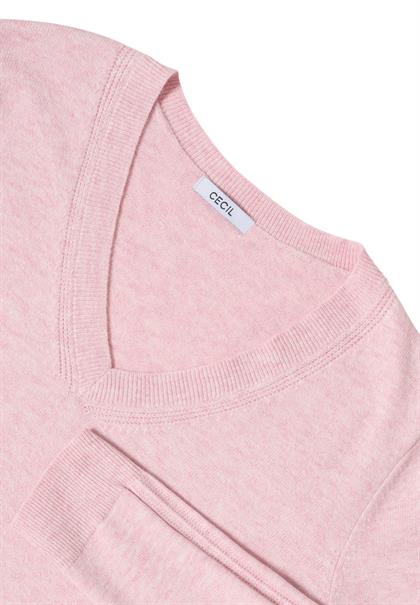 Kuscheliger V-Neck Pullover blossom glow melange