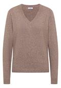 Kuscheliger V-Neck Pullover chocolate mousse melange