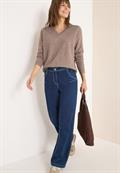 Kuscheliger V-Neck Pullover chocolate mousse melange