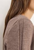 Kuscheliger V-Neck Pullover chocolate mousse melange