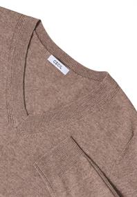 Kuscheliger V-Neck Pullover chocolate mousse melange