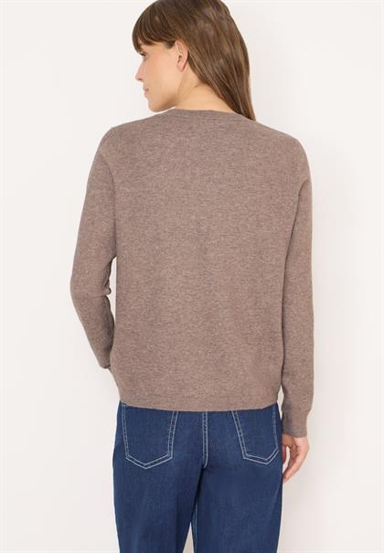Kuscheliger V-Neck Pullover chocolate mousse melange